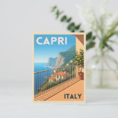 Retro Vintage Reizen Capri Italië Schilderachtig l Briefkaart (Staand voorkant)
