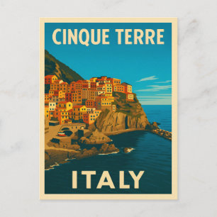 Retro Vintage Reizen Cinque Terre Italië Schildera Briefkaart
