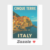 Retro Vintage Reizen Cinque Terre Italië Schildera Sticker (Vel)