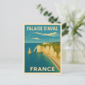 Retro Vintage Reizen Cliffs of Etretat Frankrijk Briefkaart (Staand voorkant)