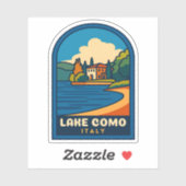 Retro Vintage Reizen Comomeer Italië Landschap Sticker (Vel)