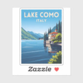Retro Vintage Reizen Comomeer Italië Landschap Sticker (Vel)