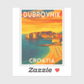 Retro Vintage Reizen Dubrovnik Kroatië Oude Stad Sticker (Vel)