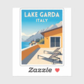Retro Vintage Reizen Gardameer Italië Landschap Sticker (Vel)