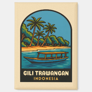 Retro Vintage Reizen Gili Trawangan Indonesië Magneet