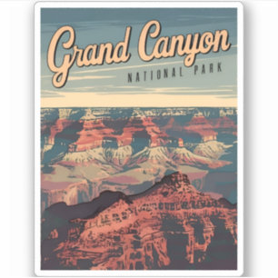 Retro Vintage Reizen Grand Canyon Schilderachtig L Sticker