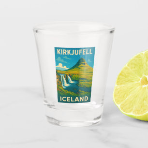 Retro Vintage Reizen IJsland Kirkjufell Mountain Shot Glas