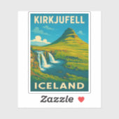 Retro Vintage Reizen IJsland Kirkjufell Mountain Sticker (Vel)