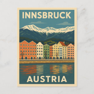 Retro Vintage Reizen Innsbruck Oostenrijk Landscha Briefkaart