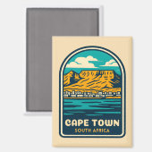 Retro Vintage Reizen Kaapstad Zuid-Afrika Magneet (Voorkant / Achterkant)