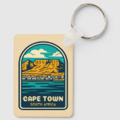 Retro Vintage Reizen Kaapstad Zuid-Afrika Sleutelhanger (Achterkant)