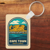 Retro Vintage Reizen Kaapstad Zuid-Afrika Sleutelhanger (Achterkant)