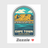 Retro Vintage Reizen Kaapstad Zuid-Afrika Sticker (Vel)