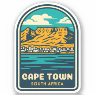 Retro Vintage Reizen Kaapstad Zuid-Afrika Sticker