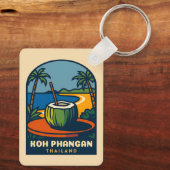 Retro Vintage Reizen Koh Phangan Island Thailand Sleutelhanger (Achterkant)
