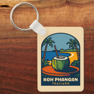 Retro Vintage Reizen Koh Phangan Island Thailand Sleutelhanger