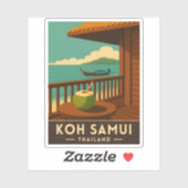 Retro Vintage Reizen Koh Samui Island Thailand Sticker (Vel)