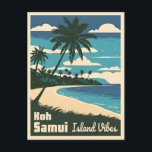 Retro Vintage Reizen Koh Samui Thailand Aan Zee Briefkaart<br><div class="desc">Ervaar het tropische eilandparadijs van Koh Samui met dit retro reisthema ontwerp. Geïnspireerd door het gouden tijdperk van reizen,  vangt dit ontwerp de essentie van Koh Samui's tijdloze allure in een retro-esthetiek die doet denken aan klassieke reisposters van weleer</div>