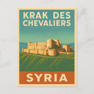 Retro Vintage Reizen Krak des Chevaliers Castle Briefkaart