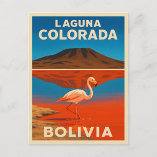 Retro Vintage Reizen Laguna Colorada Bolivia Briefkaart