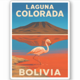 Retro Vintage Reizen Laguna Colorada Bolivia Sticker