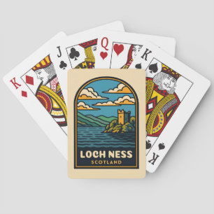 Retro Vintage Reizen Loch Ness Schotland Castle Pokerkaarten