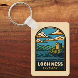 Retro Vintage Reizen Loch Ness Schotland Castle Sleutelhanger