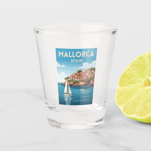 Retro Vintage Reizen Mallorca Spanje aan zee Shot Glas
