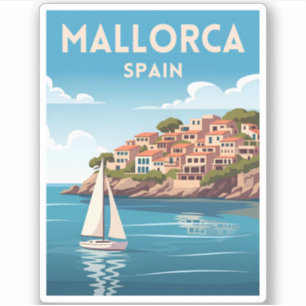 Retro Vintage Reizen Mallorca Spanje aan zee Sticker