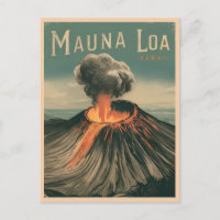 Retro Vintage Reizen Mauna Loa Hawaii Vulkaan