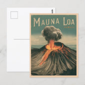 Retro Vintage Reizen Mauna Loa Hawaii Vulkaan Briefkaart (Voorkant / Achterkant)