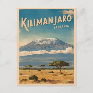 Retro Vintage reizen Mount Kilimanjaro Afrika Briefkaart