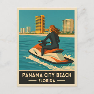 Retro Vintage Reizen Panama City Beach Florida Briefkaart