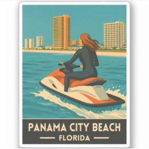 Retro Vintage Reizen Panama City Beach Florida Sticker