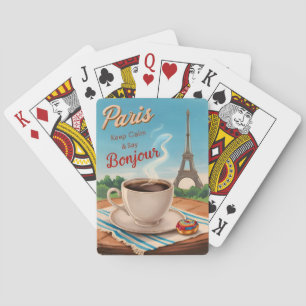 Retro Vintage Reizen Parijs Frankrijk Eiffeltoren Pokerkaarten
