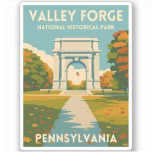Retro Vintage Reizen Pennsylvania Valley Forge Sticker