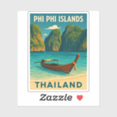 Retro Vintage Reizen Phi Phi Eilanden Thailand Sticker (Vel)