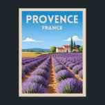 Retro Vintage Reizen Provence Frankrijk Landschap Briefkaart<br><div class="desc">Ervaar de schoonheid van de Provence met dit vintage op reizen geïnspireerde briefkaart. Het vastleggen van de iconische velden van lavendel en zonovergoten charme in klassieke retro-stijl,  dit stuk is een tijdloos eerbetoon aan het hart van Zuid-Frankrijk.</div>