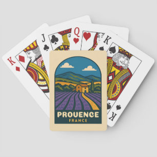Retro Vintage Reizen Provence Frankrijk Landschap Pokerkaarten