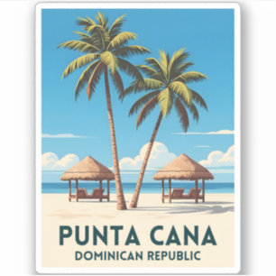 Retro Vintage Reizen Punta Cana Dominicaanse Repub Sticker