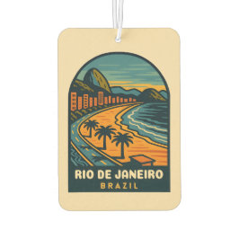 Retro Vintage Reizen Rio de Janeiro Brazilië Beach Luchtverfrisser