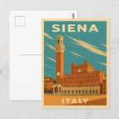 Retro Vintage Reizen Siena Italië Schilderachtig Briefkaart (Voorkant / Achterkant)