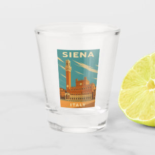 Retro Vintage Reizen Siena Italië Schilderachtig Shot Glas