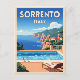 Retro Vintage Reizen Sorrento Italië Kust Schilder Briefkaart