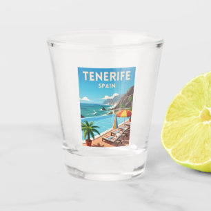 Retro Vintage Reizen Tenerife Spanje Kust Shot Glas