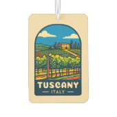 Retro Vintage Reizen Toscane Italië Wijngaard Luchtverfrisser (Achterkant)