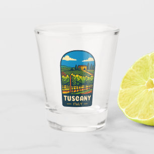 Retro Vintage Reizen Toscane Italië Wijngaard Shot Glas
