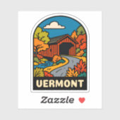 Retro Vintage Reizen Vermont Landschap Schilderach Sticker (Vel)