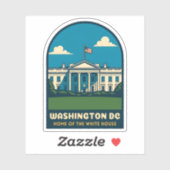 Retro Vintage Reizen Witte Huis Washington DC Sticker (Vel)