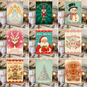 Retro Vintage Rendier Charme Kerstmis Feestdagen Kaart